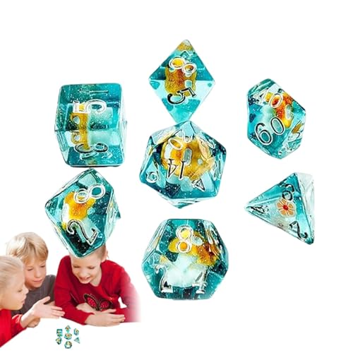 Pilz-Partywürfel, Pilz-Party-Würfel-Set, Cartoon-Würfel für Brettspiele, Polyedrische Rollenspiel-Würfel, Set mit 7 Würfeln, Cartoon-Brettspiel von Generic
