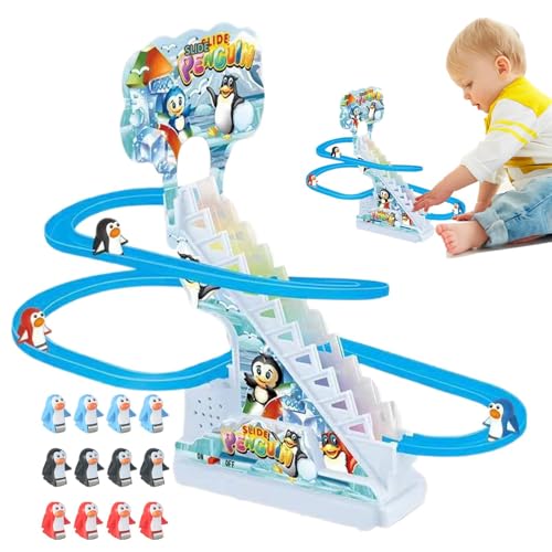 Pinguin-Gleitspielzeug, niedliche beleuchtete Pinguine zum Treppensteigen, elektrisches Achterbahnspiel mit Gleitbahn für Kinder ab 3 Jahren Pinguin-Gleitspielzeug, niedliche beleuchtete Pinguine zum Treppensteigen, elektrisches Achterbahnspiel mit Gleitbahn für Kinder ab 3 Jahren von Generic