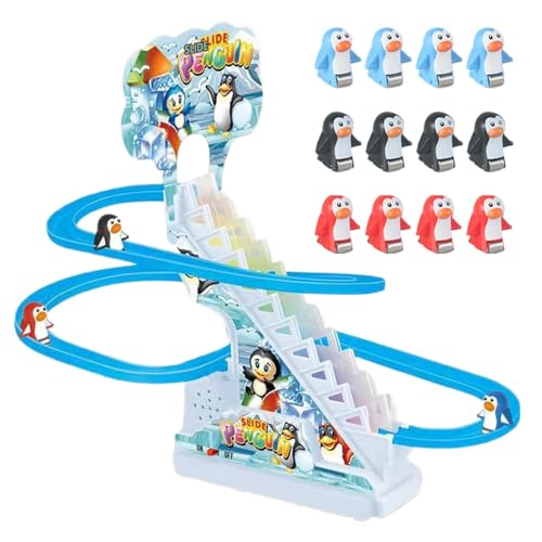 Pinguinrutsche – Pinguin-Spielzeug zum Treppensteigen, elektrisches Achterbahn-Set | Niedliches Pinguin-Rennspiel mit Musik und blinkenden LED-Lichtern Pinguinrutsche – Pinguin-Spielzeug zum Treppensteigen, elektrisches Achterbahn-Set | Niedliches Pinguin-Rennspiel mit Musik und blinkenden LED-Lichtern von Generic