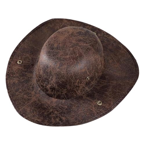 Piratenhass, Leder Kolonial Tricorn Hut - Dress Up Prop For Bühne Show Maskerade Schule Spielen Familie Straffende Party Geburtstagsfeier Cosplay Theater Performance Captain von Generic