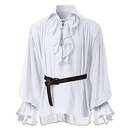 Piratenhemd für Herren, Vampir, Renaissance, viktorianisch, Steampunk, Gothic, gekräuselt, mittelalterliches Halloween-Kostüm #701A Piratenhemd für Herren, Vampir, Renaissance, viktorianisch, Steampunk, Gothic, gekräuselt, mittelalterliches Halloween-Kostüm #701A von Generic