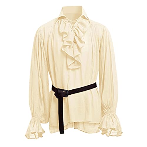 Piratenhemd für Herren, Vampir, Renaissance, viktorianisch, Steampunk, Gothic, gekräuselt, mittelalterliches Halloween-Kostüm #701A Piratenhemd für Herren, Vampir, Renaissance, viktorianisch, Steampunk, Gothic, gekräuselt, mittelalterliches Halloween-Kostüm #701A von Generic