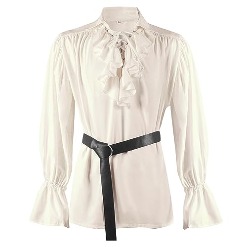 Piratenhemd für Herren, Vampir, Renaissance, viktorianisch, Steampunk, Gothic, gekräuselt, mittelalterliches Halloween-Kostüm #808B Piratenhemd für Herren, Vampir, Renaissance, viktorianisch, Steampunk, Gothic, gekräuselt, mittelalterliches Halloween-Kostüm #808B von Generic