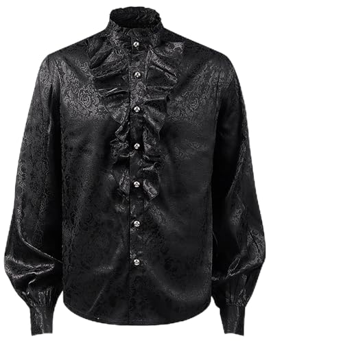 Piratenhemd für Herren, Vikinger-Kostüm, Piratenhemd für Herren, Renaissance, Gothic, viktorianisch, Steampunk, langärmlig, viktorianisch, Steampunk, V-Ausschnitt, mit Schnürung, Kragen Piratenhemd für Herren, Vikinger-Kostüm, Piratenhemd für Herren, Renaissance, Gothic, viktorianisch, Steampunk, langärmlig, viktorianisch, Steampunk, V-Ausschnitt, mit Schnürung, Kragen von Generic