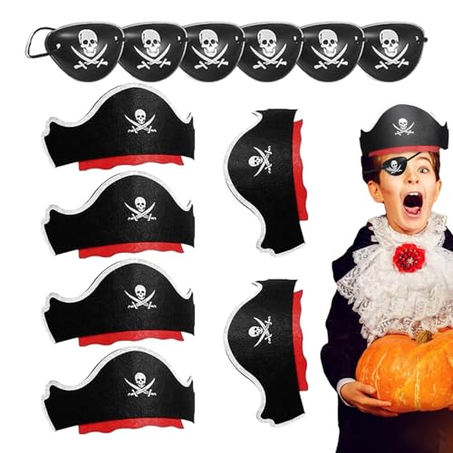 Piratenhut-Set - Halloween-Cosplay-Party-Set für Piraten,Piraten-Augenklappen, Schwerter, Hüte für Halloween, Cosplay Piratenhut-Set - Halloween-Cosplay-Party-Set für Piraten,Piraten-Augenklappen, Schwerter, Hüte für Halloween, Cosplay von Generic