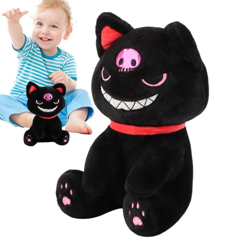 Piratenkatze gefülltes Tier, Katzengefüllte Tier, Piratenkatze Huggable Puppe, Weiche gotische Tierpuppe, schlafender Begleiter, Desktop -Ornament für Kinder und Erwachsene, Heimdekoration von Generic