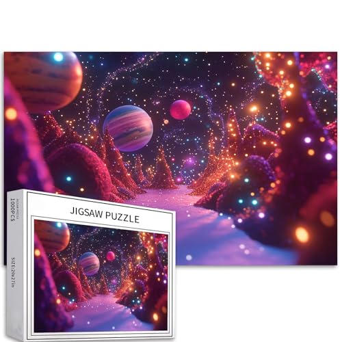Planet Art Puzzle für Erwachsene, Weltraumforschung und Astronomie, Kunstpuzzles, anspruchsvolle Familienaktivitäten, buntes Bastelpuzzle für Heimdekoration, Geschenke, 68 x 50 cm, 1000 Teile Planet Art Puzzle für Erwachsene, Weltraumforschung und Astronomie, Kunstpuzzles, anspruchsvolle Familienaktivitäten, buntes Bastelpuzzle für Heimdekoration, Geschenke, 68 x 50 cm, 1000 Teile von Generic