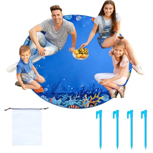 Plantschbecken Platz für Kleinkinder – tragbare Strandmatte mit integriertem Wasser- und Transportspiel | Spielen Sie Wasser für Sand im Freien und Spielwasser für Picknick von Generic