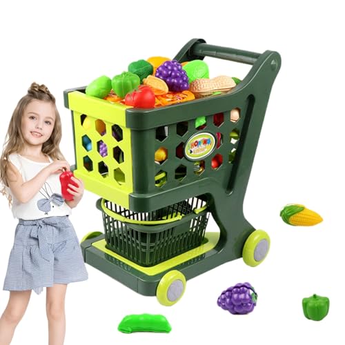 Play House Shopping Cart Toy für Kinder, Supermarket-Trolley für und Mädchen, Pretend Grocery Play Kit | Toddler Simulation Shopping Cart Toy for Fun Rolling and Stall Games Play House Shopping Cart Toy für Kinder, Supermarket-Trolley für und Mädchen, Pretend Grocery Play Kit | Toddler Simulation Shopping Cart Toy for Fun Rolling and Stall Games von Generic