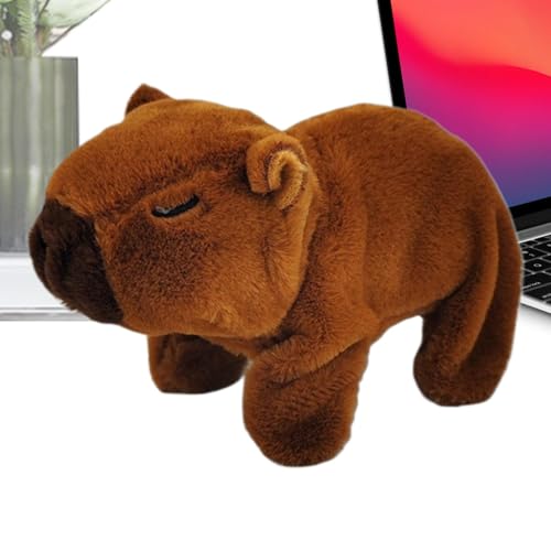 Plüsch Capybara Puppe Capybara Gefüllte Puppe - Elektrisches Kuschelmodell Raumdekor - Niedliches Plüsch Capybara Spielzeug für Wohnzimmer, Schlafzimmer, Kinderzimmer, Sofa, Sofa von Generic