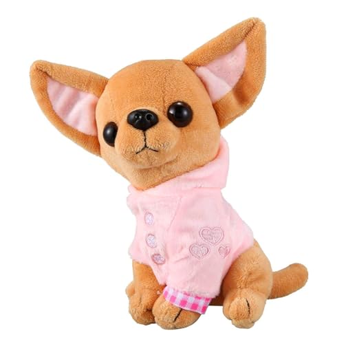 Plüsch Chihuahua Hundespielzeug - weichem Stoffer, realistischer Look | Entzückende kleine Welpenpuppe für Kindergeschenke, süßes Schlafzimmerdekor | Flauschiger Begleitspielzeug, perfektes Urlaubsges von Generic