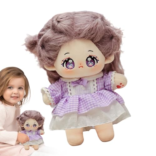 Plüsch Girl Puppe, Stoffpuppe,Nettes Cartoon -Mädchen mit Kleid weiche Puppe | Kreative Sammlerfigur, schlafender Begleiter für Kinder, Kinder und Erwachsene von Generic