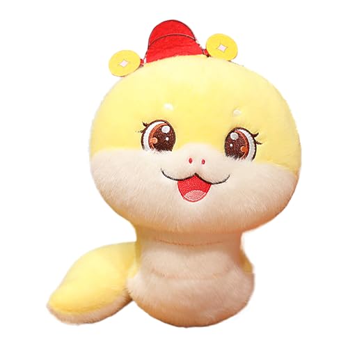 Plüsch Schlangentier - Traditionelle Chinesische Maskottchenschlange Stoffpuppe | Soft Huggable Schlangenkissen, Frühjahrsfestival Dekoration Für Auto, Studienraum, Und Büro von Generic