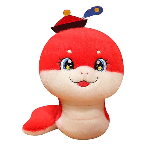 Plüsch Schlangentier - Traditionelle Chinesische Maskottchenschlange Stoffpuppe | Soft Huggable Schlangenkissen, Frühjahrsfestival Dekoration Für Auto, Studienraum, Und Büro von Generic