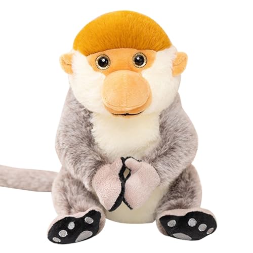 Plüsch Totenkopfäffchen Kuscheltier, Plüschtier, 22cm,Soft Cuddly Friend, Flauschiges Stofftier zum Kuscheln and Spielen, Kuscheltier für Mädchen and Jungen Schlafpartner (Silver, 22cm) von Generic