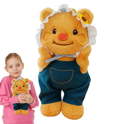 Plüschbär-Plüschtier - Plüschbär, 13,78 Zoll Cowboy-Bärtiere | Plüschtier braune Tiere, Plüschpuppen, gefüllte Tiere, Kissen für das Sofa von Generic