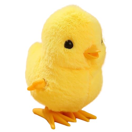 Plüschiger Aufzieh-Flip-Welpe, Huhn, Vogel, Roboterhund, Hunde aus Kunststoff, federbetrieben, Geburtstagsspielzeug für Jungen und Mädchen HYw797 (Yellow3, 9.5cmX8.5cmX6.5cm) von Generic