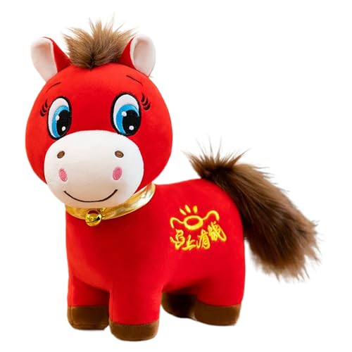 Plüschpferd | 9,8 Zoll Weiches Tierplüsch 2026 | Chinesische Neujahrskollektion Geschenke Spielzeug Autositz Kinderzimmer Reise nach Hause Wohnzimmer Spielzimmer Schlafzimmer von Generic