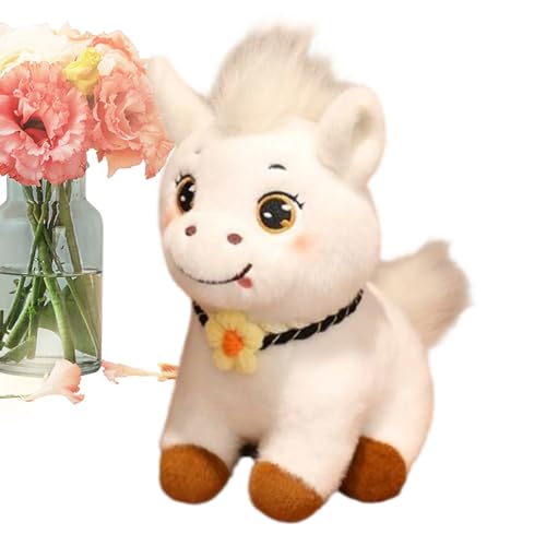 Plüschpferd – Niedliches Stoffpuppenspielzeug mit großen Augen, weiches Kuscheltier zum Spielen für Kinder und als Sammlerstück | Stoffpferde für Mädchenzimmer, Kinderzimmer, Spielzimmer, Klassenzimme von Generic