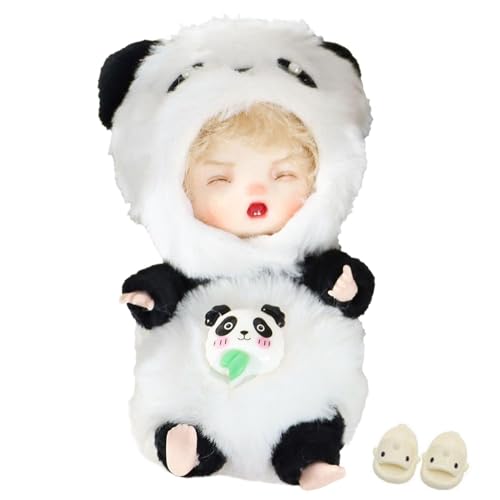 Plüschpuppe, Plüschpuppe für Kinder, kleine Simulationspuppe, niedliche Reborn-Puppen für Kleinkinder, kleine Puppen für und Mädchen, realistische Puppen mit Panda-Kleidung Plüschpuppe, Plüschpuppe für Kinder, kleine Simulationspuppe, niedliche Reborn-Puppen für Kleinkinder, kleine Puppen für und Mädchen, realistische Puppen mit Panda-Kleidung von Generic