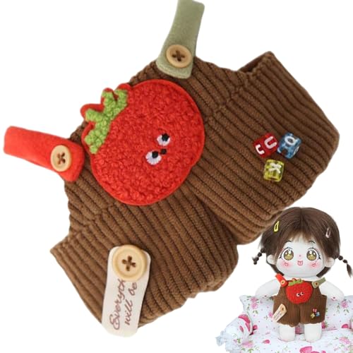 Plüschpuppen-Kleidung, Plüschpuppenhose, 15 cm, Plüsch-Overall, gefüllt mit Gemüse, niedliches Plüschpuppenkostüm, abnehmbar, für Tiere, Perücke von Generic