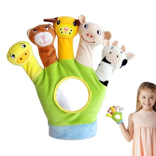 Plüschpuppen für Kinder, weiches Rollenspiel | Plüschpuppe für Kinder, 5 Tiermotive Handpuppenhandschuhe, interaktives Lernspielzeug für Puppen von Generic