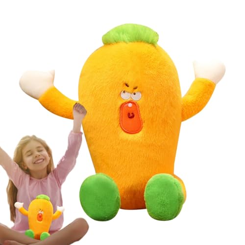 Plüschspielzeug Gefüllte Karotte, Gefülltes Karotten-Kissen | Weiche kuschelige Pflanzenpuppe - Hässliches Kissen zum Umarmen von Gemüse aus Plüsch, Bettkissen sensorisches Spielzeug p von Generic