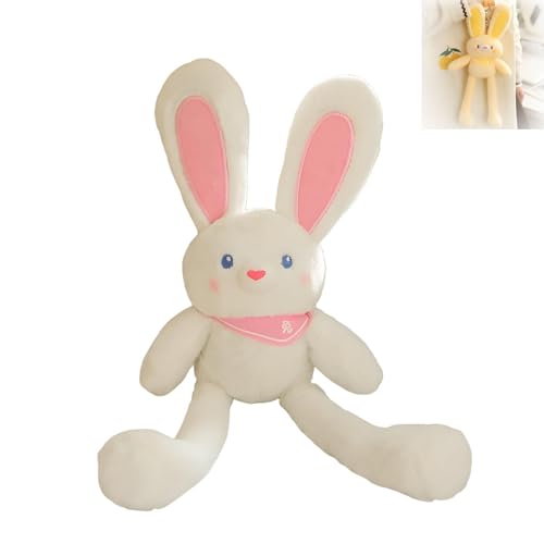 Plüschtier „Nachziehhase“ – Interaktives, dehnbares Design, 2025 neues, ultraweiches und sicheres Stofftier for Ostergeschenke, Nachziehhase for Geburtstage und Feiertage, Anhänger(White) von Generic