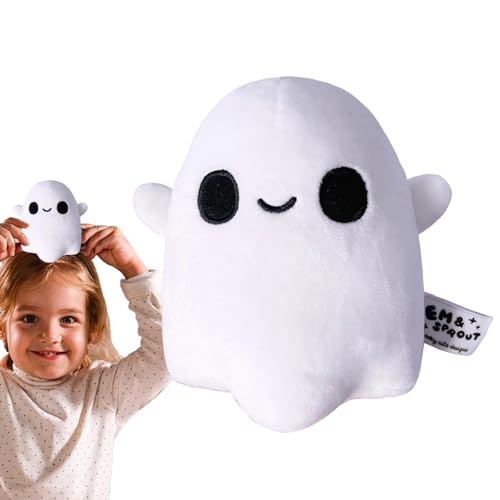 Plüschtier Geist – 10 cm Halloween-Kuschelspielzeug aus Plüsch | weißes Geister-Plüschtier für Halloween-Dekoration, gruselige Geschenke und besondere Anlässe von Generic