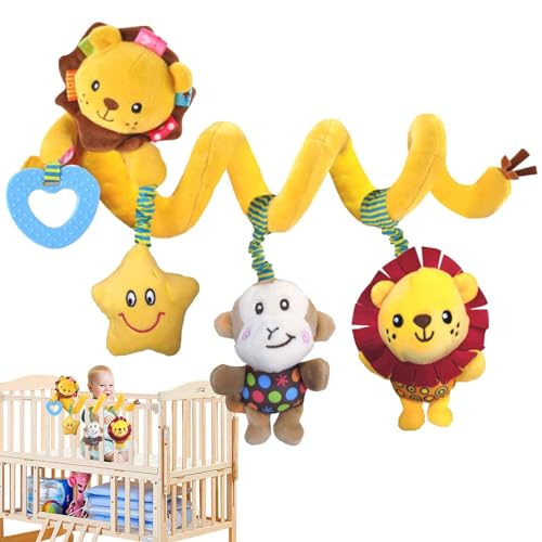 Plüschtier Löwe von Autositz, Crèche Barauto | Mobile Autositz mit Squeaker BB | Kinderwagen Spielzeug von Generic