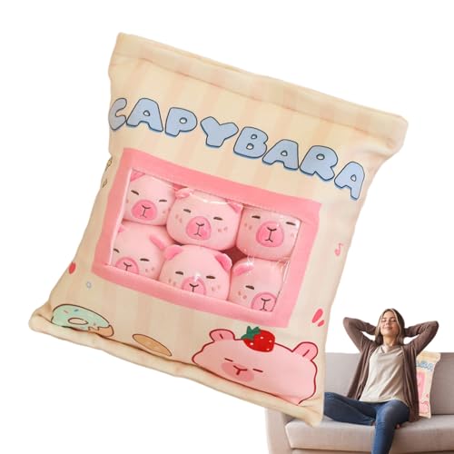 Plüschtier für Beutel von - für süße Tiere | für Stofftiere Capybara abnehmbar mit sechs Mini-Wasserschweinen Deko Marienkäfer für Kinder Diva von Generic