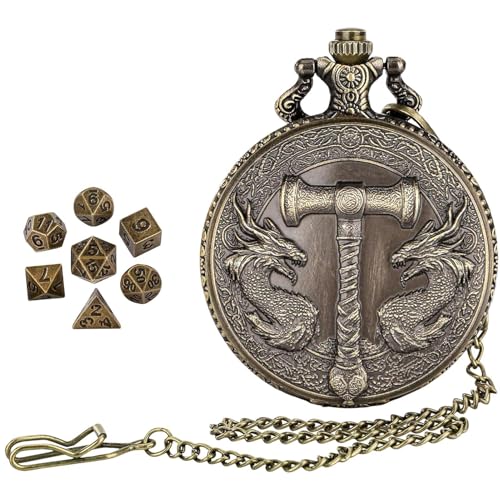 Pocket Watch Dice, Würfel Taschenuhr | Kleine Würfel Vintage Pocket Watch Shell Case | Rollenspiele Spielbrettspielzubehör für Kinder Erwachsene von Generic
