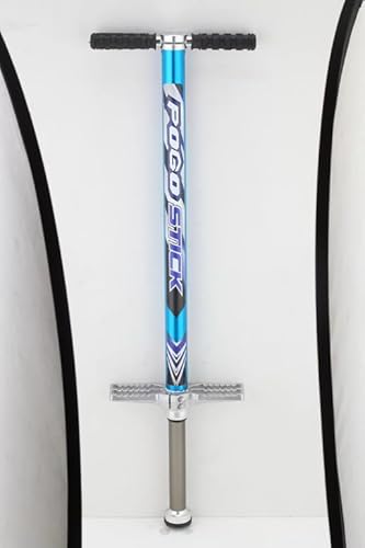 Pogo Stick Hüpf Stange Sprungstange für Kinder & Jugendliche – Modelle für 15–40 kg, 35–80 kg, 50–90 kg & 60–110 kg – Aluminium Springstock mit rutschfestem Griff & Fußtritt (Blau, 35-80 kg) TEX-04 von Generic