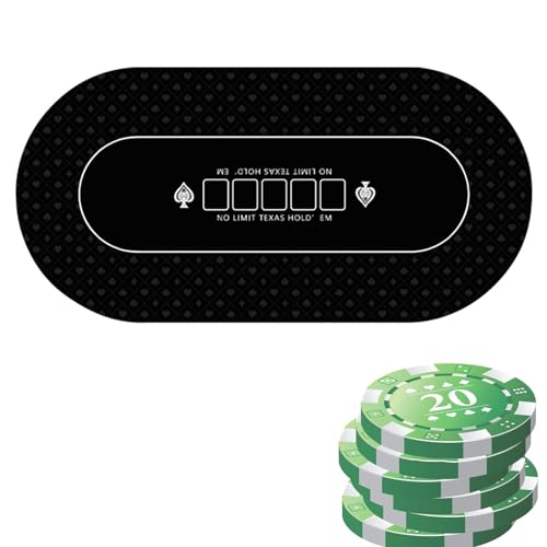 Poker-Tischdecke, Spieltisch, Poker-Tischmatte, 120 x 60 cm – rutschfeste Pokermatte, Poker-Tischmatte für Poker-Party, Mottoparty, Pokerparty von Generic