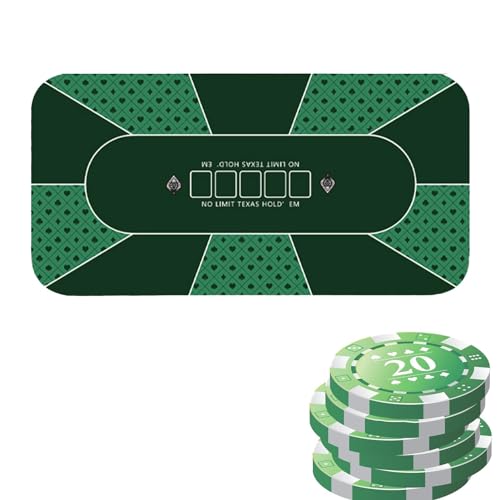 Poker-Tischdecke, Spieltisch, große Poker-Tischplatten, 120 x 60 cm | rutschfeste Poker-Tischmatte, Karten-Tischdecken für Pokerabend, von Generic
