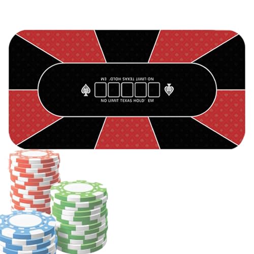 Poker-Tischmatte, groß, rutschfest, weicher Stoff, Oberfläche 120 x 60 cm, professionelle Abdeckung für Spiele bei Pokerabend, Themenparty, Turnieren Poker-Tischmatte, groß, rutschfest, weicher Stoff, Oberfläche 120 x 60 cm, professionelle Abdeckung für Spiele bei Pokerabend, Themenparty, Turnieren von Generic