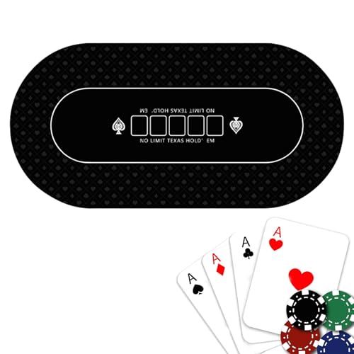Poker-Tischmatte, groß, rutschfest, weicher Stoff, Oberfläche 120 x 60 cm, professionelle Abdeckung für Spiele bei Pokerabend, Themenparty, Turnieren Poker-Tischmatte, groß, rutschfest, weicher Stoff, Oberfläche 120 x 60 cm, professionelle Abdeckung für Spiele bei Pokerabend, Themenparty, Turnieren von Generic