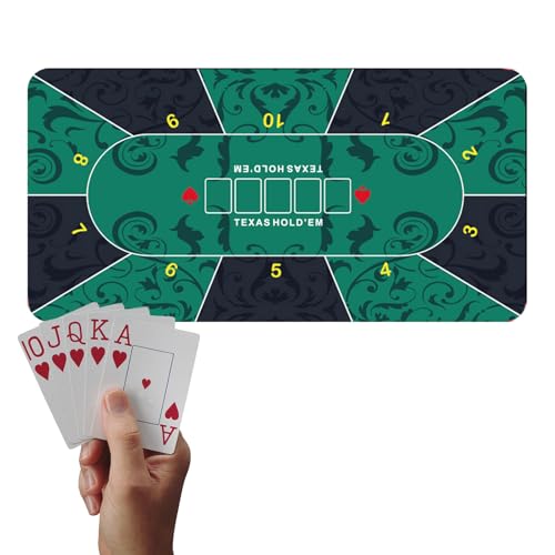 Poker-Tischmatte, groß, rutschfest, weicher Stoff, Oberfläche 120 x 60 cm, professionelle Abdeckung für Spiele bei Pokerabend, Themenparty, Turnieren Poker-Tischmatte, groß, rutschfest, weicher Stoff, Oberfläche 120 x 60 cm, professionelle Abdeckung für Spiele bei Pokerabend, Themenparty, Turnieren von Generic