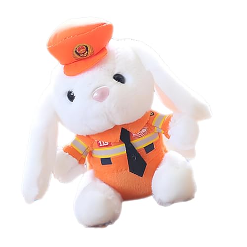 Polizeihase aus Plüsch – Motorrad-Plüschpuppen, Polizeikaninchen | Plüsch-Polizeikaninchen, niedliches Cartoon-Ornament, niedliche Cartoon-Figur, weiche Polizeikaninchen-Figur, Pe von Generic