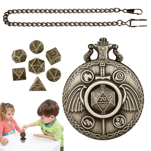Polyeder-Würfel-Set, Zubehör für Rollenspiele, lustiger Steampunk-Stil, exquisites Würfel-Set für Partys, Picknicks, Familientreffen von Generic