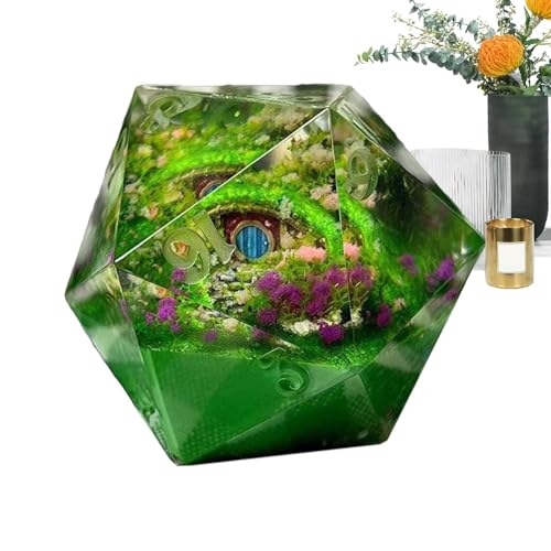 Polyedrische Würfel – handgefertigte polyedrische -Würfel, D-Game-Würfel für RPG-Rollenspiele |. Selbstgemachte Würfel aus Kunstharz mit geometrischem Design von Generic