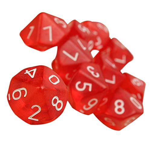 Polyhedral Dice Set, 10 Pack for DND, MTG, RPG, Dungeons and Dragons Dice Game, Table Games, Acrylic Dice von Generic