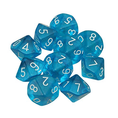 Polyedrische Würfel D10,10 Stück Spielwürfel Set Doppelfarben Polyedrischen Würfelspiele von D10 für DND MTG RPG Dungeons und Drachen Acryl Blau Polyedrische Würfel D10,10 Stück Spielwürfel Set Doppelfarben Polyedrischen Würfelspiele von D10 für DND MTG RPG Dungeons und Drachen Acryl Blau von Febbya