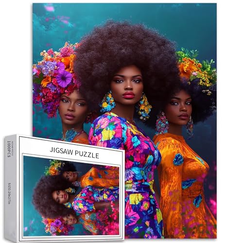 Portrait of Three Black Women 1000 Piece Jigsaw Puzzles for Adults Colorful Long Skirt Art Jigsaw Puzzle Challenging Family Activity Games Colorful DIY Craft Puzzle for Home Decor Gifts 20×27 Inches Portrait of Three Black Women 1000 Piece Jigsaw Puzzles for Adults Colorful Long Skirt Art Jigsaw Puzzle Challenging Family Activity Games Colorful DIY Craft Puzzle for Home Decor Gifts 20×27 Inches von Generic