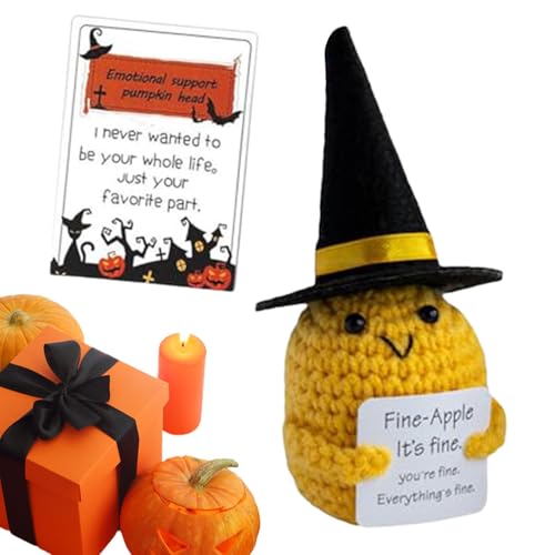 Positiv, positiv, gestrickt, Halloween-Kürbisköpfe – lustig, gehäkelt, handgefertigt, gestrickt, emotionale Unterstützung mit positiver Karte für Geburtstag Positiv, positiv, gestrickt, Halloween-Kürbisköpfe – lustig, gehäkelt, handgefertigt, gestrickt, emotionale Unterstützung mit positiver Karte für Geburtstag von Generic