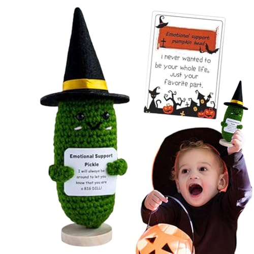 Positive Häkelpuppen, | Avocado, lustig, gehäkelt, handgefertigt, gestrickt, emotionale Unterstützung mit positiver Karte für Geburtstag von Generic