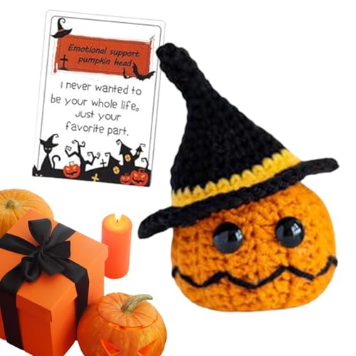 Positive Puppen zum Häkeln, , Halloween-Kürbisköpfe – lustig gehäkelt, mit inspirierender Karte, schöne Partydekoration für Arbeitskollegen Positive Puppen zum Häkeln, , Halloween-Kürbisköpfe – lustig gehäkelt, mit inspirierender Karte, schöne Partydekoration für Arbeitskollegen von Generic