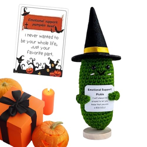 Positive gehäkelte Puppen, positive Puppe | Halloween Kürbisköpfe Puppe,Lustige handgemachte Häkelpuppe mit emotionaler Unterstützung, Strickpuppe mit P-Karte Positive gehäkelte Puppen, positive Puppe | Halloween Kürbisköpfe Puppe,Lustige handgemachte Häkelpuppe mit emotionaler Unterstützung, Strickpuppe mit P-Karte von Generic