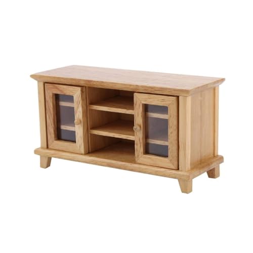 Praktischer stabiler Holz-TV-Schrank, Miniatur, tragbar, für 1 12 Puppenhäuser, Wohnzimmerdekoration und Zubehör Praktischer stabiler Holz-TV-Schrank, Miniatur, tragbar, für 1 12 Puppenhäuser, Wohnzimmerdekoration und Zubehör von Generic