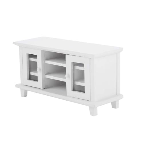 Praktischer stabiler Holz-TV-Schrank, Miniatur, tragbar, für 1 12 Puppenhäuser, Wohnzimmerdekoration und Zubehör Praktischer stabiler Holz-TV-Schrank, Miniatur, tragbar, für 1 12 Puppenhäuser, Wohnzimmerdekoration und Zubehör von Generic